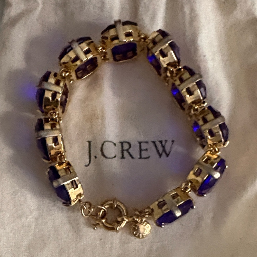 NWOT RARE J. Crew Cobalt Blue Stone and Gold Bracelet